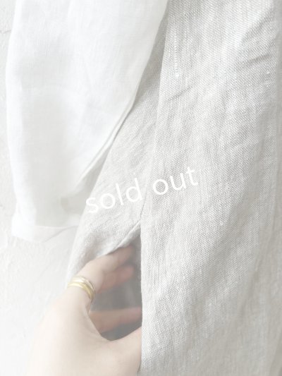 画像6: 08mab/重ね着風ワンピース・グレージュ×オフ