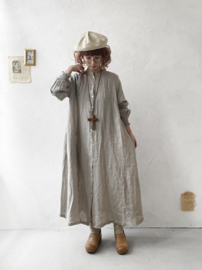 画像13: 08mab/シャーリング袖ワンピース・ベージュ