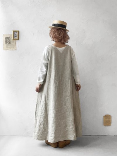 画像11: 08mab/重ね着風ワンピース・インディゴ×オフ