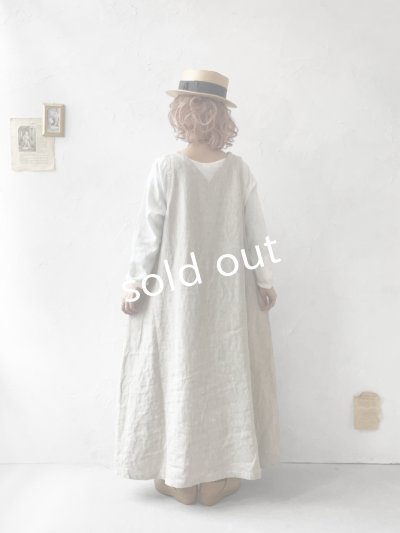 画像13: 08mab/重ね着風ワンピース・グレージュ×オフ