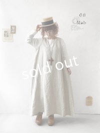 08mab/重ね着風ワンピース・グレージュ×オフ