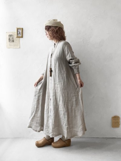 画像13: 08mab/裾ギャザー切り替えワンピース・生成り