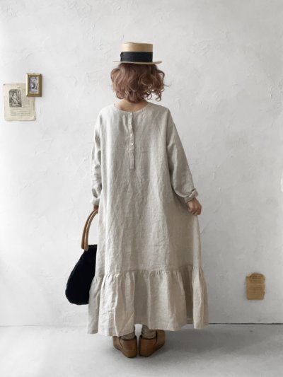 画像14: 08mab/裾ギャザー切り替えワンピース・生成り