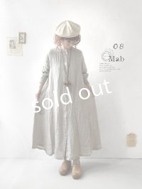 08mab/シャーリング袖ワンピース・ベージュ