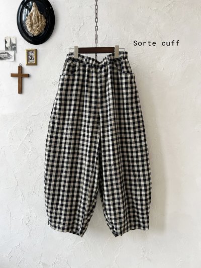 画像2: sorte cuff/バルーンパンツ・ブロックチェック