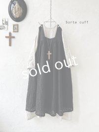 sorte cuff/レースギャザージャンパースカート・黒