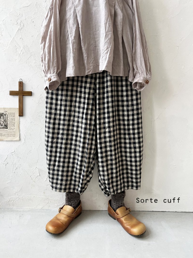 画像2: sorte cuff/バルーンパンツ・ブロックチェック (2)