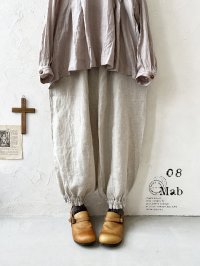 08mab/裾ゴムパンツ・生成り