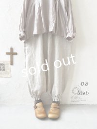 08mab/裾ゴムパンツ・生成り