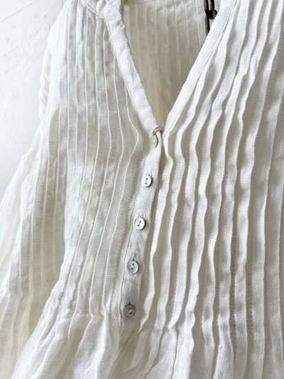 画像3: 08mab/シャーリング袖ピンタックブラウス・オフ