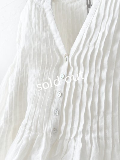 画像3: 08mab/シャーリング袖ピンタックブラウス・オフ