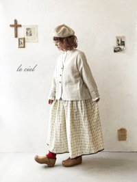 le ciel／ボタニカルプリントスカート・アイボリー