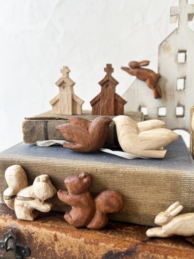 画像3: ecru-ke／木彫りのブローチ