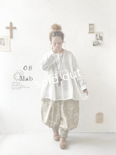 画像1: 08mab/ピンタック多ボタンブラウス・オフ