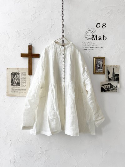 画像1: 08mab/タックフレアブラウス・オフ