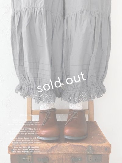 画像1: manoamano/１段レースドロワーズペチパンツ・グレー