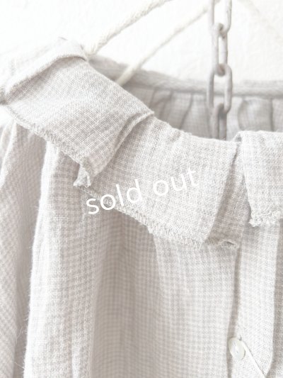 画像4: SO／タックフリル襟2wayブラウス・グレーギンガム