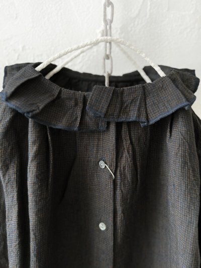 画像2: SO／タックフリル襟2wayブラウス・スミギンガム