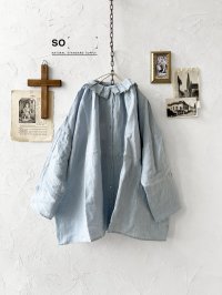 SO／タックフリル襟2wayブラウス・サックスギンガム