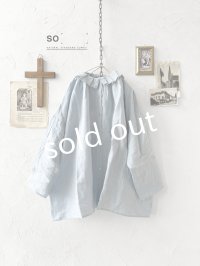 SO／タックフリル襟2wayブラウス・サックスギンガム