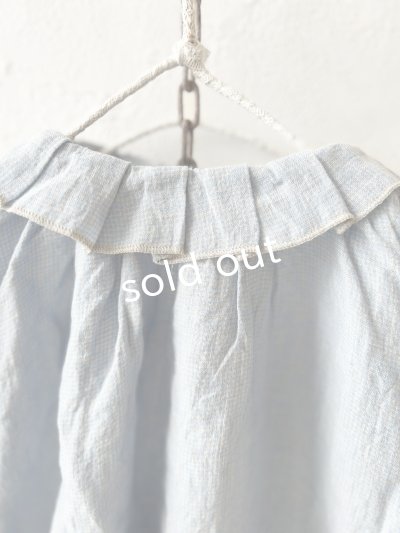 画像6: SO／タックフリル襟2wayブラウス・サックスギンガム