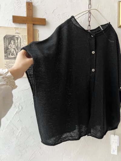 画像5: SO／フレンチリネン2wayドロップベスト・ブラック