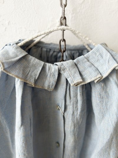 画像2: SO／タックフリル襟2wayブラウス・サックスギンガム