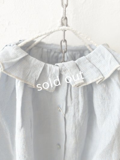画像2: SO／タックフリル襟2wayブラウス・サックスギンガム