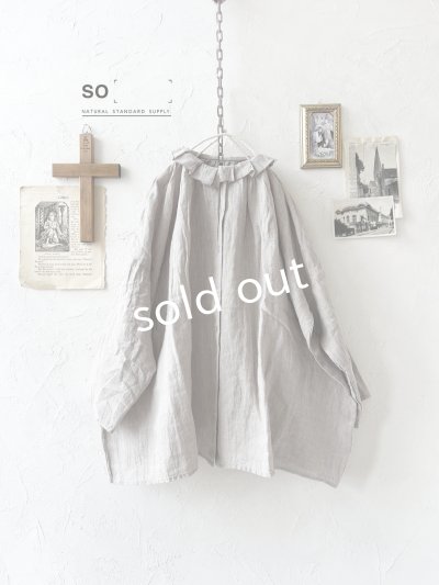 画像2: SO／タックフリル襟2wayブラウス・グレーギンガム