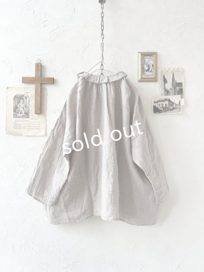 画像6: SO／タックフリル襟2wayブラウス・グレーギンガム