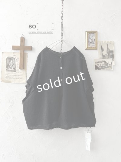 画像2: SO／フレンチリネン2wayドロップベスト・ブラック