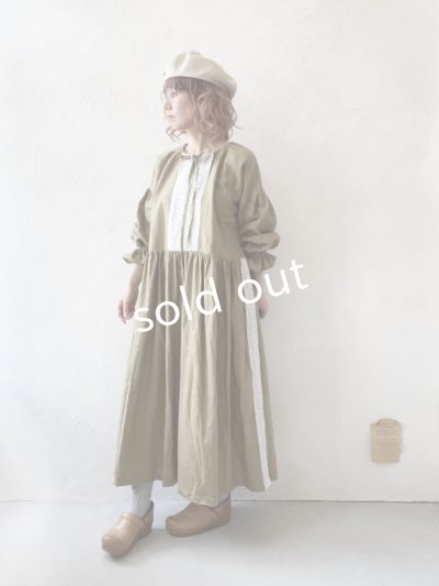 画像9: shizuka's／フロントりぼん刺繍レースワンピース・リーフ