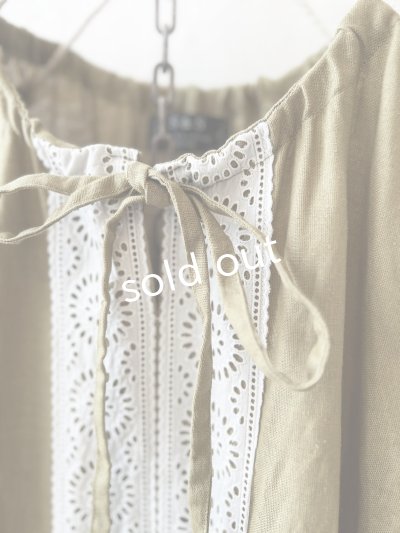 画像4: shizuka's／フロントりぼん刺繍レースワンピース・リーフ