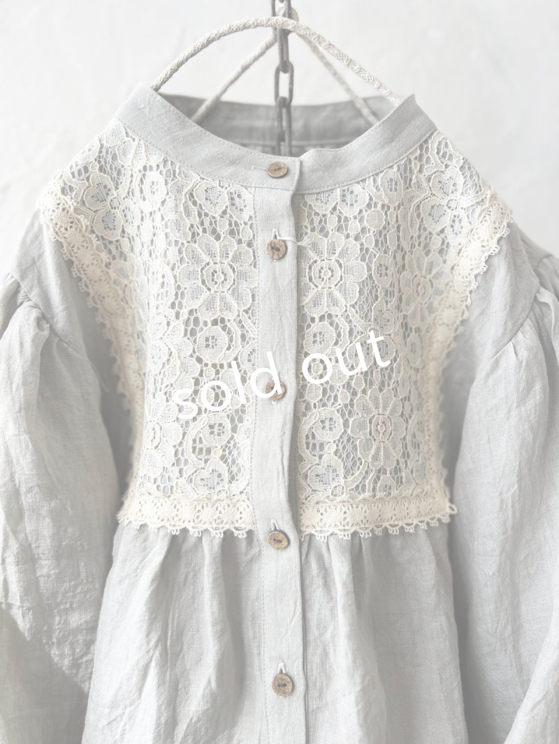画像4: MARCHE' DE SOEUR／大きなバルーン袖のブラウス・うすグレーA (4)