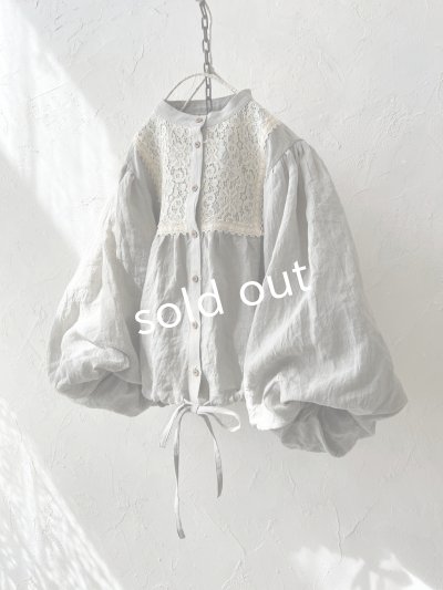 画像2: MARCHE' DE SOEUR／大きなバルーン袖のブラウス・うすグレーA