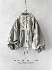 MARCHE' DE SOEUR／大きなバルーン袖のブラウス・うすグレーB