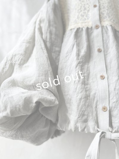 画像7: MARCHE' DE SOEUR／大きなバルーン袖のブラウス・うすグレーA
