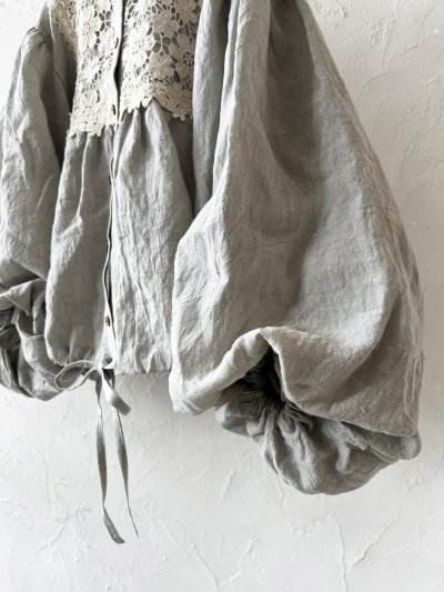 画像3: MARCHE' DE SOEUR／大きなバルーン袖のブラウス・うすグレーB