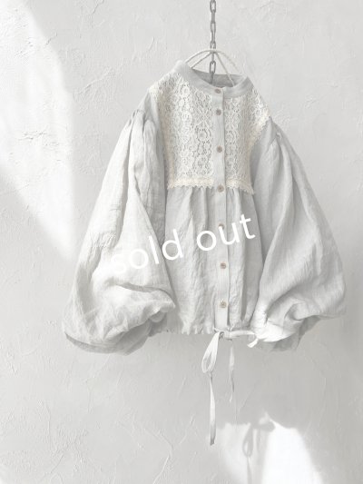 画像3: MARCHE' DE SOEUR／大きなバルーン袖のブラウス・うすグレーA