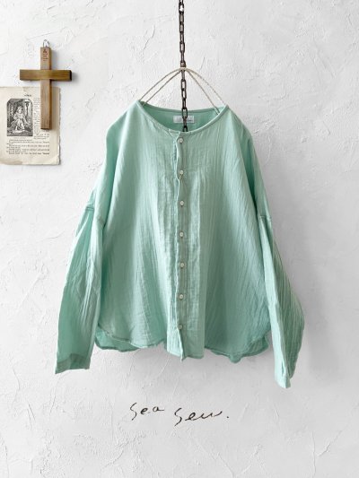 画像2: seasew.／301 ダブルガーゼブラウス・ミント