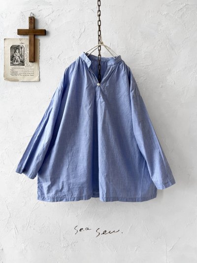 画像2: seasew.／202 スキッパーブラウス・ブルー