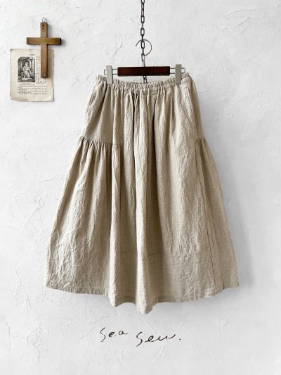 画像2: seasew.／702 ランダムギャザースカート・生成り