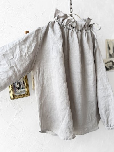 画像8: nous rendent heureux／りぼんフリル襟ブラウス・ライトグレー