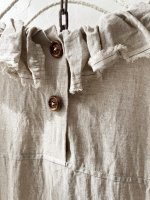 画像10: MARCHE' DE SOEUR／オランダリネン ラッフルギャザーワンピース・生成り (10)