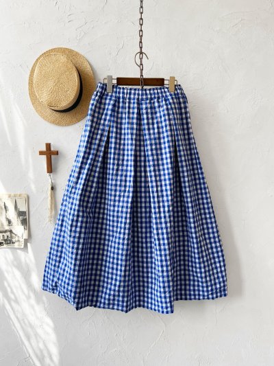 画像7: MARCHE' DE SOEUR／ポケットスカート・青ギンガム