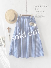 MARCHE' DE SOEUR／ポケットスカート・青ギンガム
