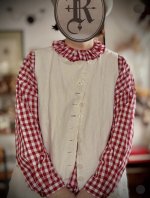 画像13: MARCHE' DE SOEUR／タックフリルカラーブラウス・赤ギンガム (13)