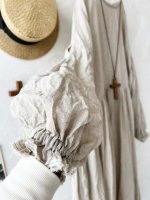 画像5: MARCHE' DE SOEUR／オランダリネン ギャザーワンピース・生成り (5)