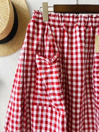 画像4: MARCHE' DE SOEUR／ポケットスカート・赤ギンガム