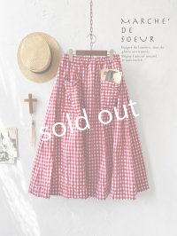 MARCHE' DE SOEUR／ポケットスカート・赤ギンガム